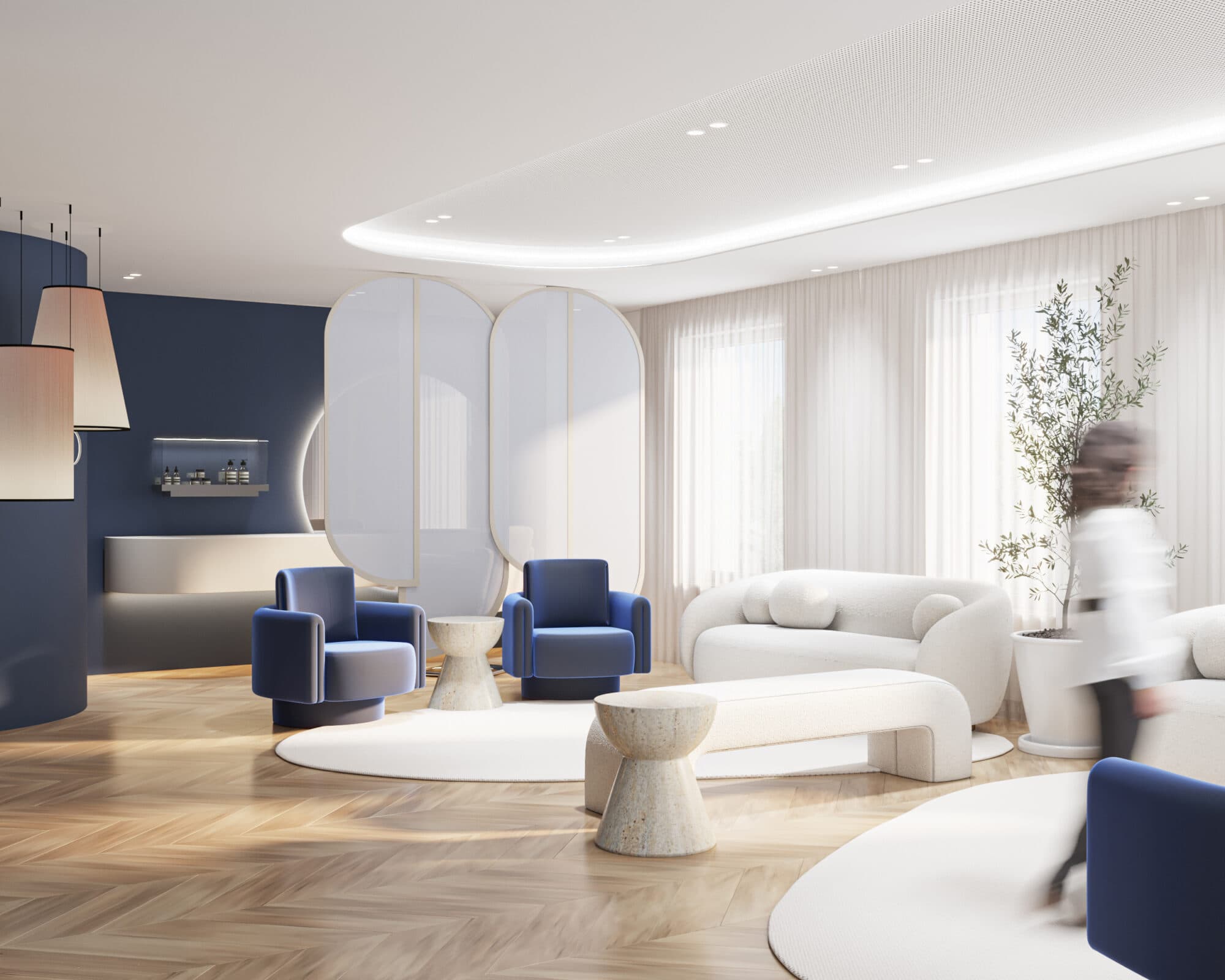 Rendering des Wartebereiches in der Praxis in Mannheim